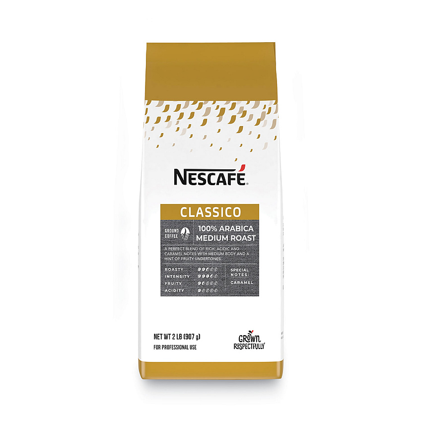 Nescaf Classico 100% Arabica Roast Ground Coffee, Medium Blend, 2 lb Bag, 6/Carton (25573CT)
