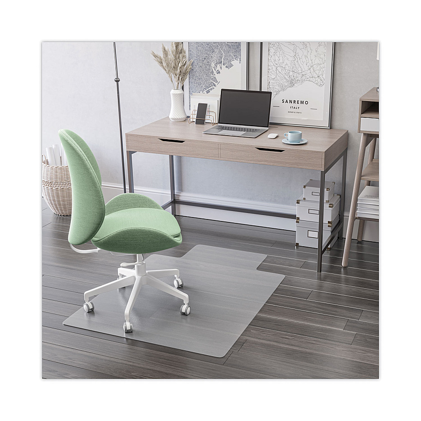 Deflecto EconoMat All Day Use Chair Mat for Hard Floors, Flat Packed, 46 x 60, Lipped, Clear (CM2E432F)