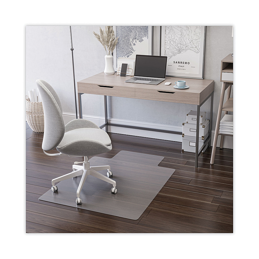 Deflecto EconoMat All Day Use Chair Mat for Hard Floors, Rolled Packed, 36 x 48, Lipped, Clear (CM21112COM)