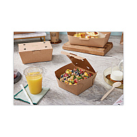 Pactiv EarthChoice Tamper Evident OneBox Paper Box, 4.5 x 4.5 x 2.5, Kraft, 312/Carton (NOB01KECTE)
