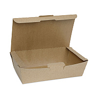 Pactiv EarthChoice Tamper Evident OneBox Paper Box, 9.04 x 4.85 x 2.75, Kraft, 162/Carton (NOB04SKECTE)