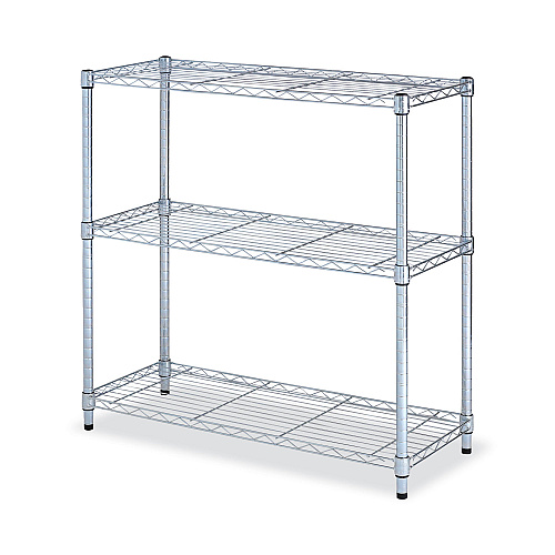 Alera Residential Wire Shelving, Three-Shelf, 36w x 14d x 36h, Silver (ALESW833614SR)