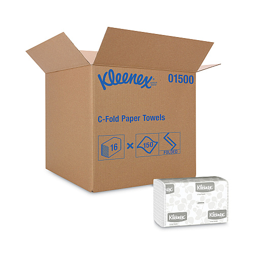 Kleenex 01500 C-Fold Towels, 150 Pack, 16ct