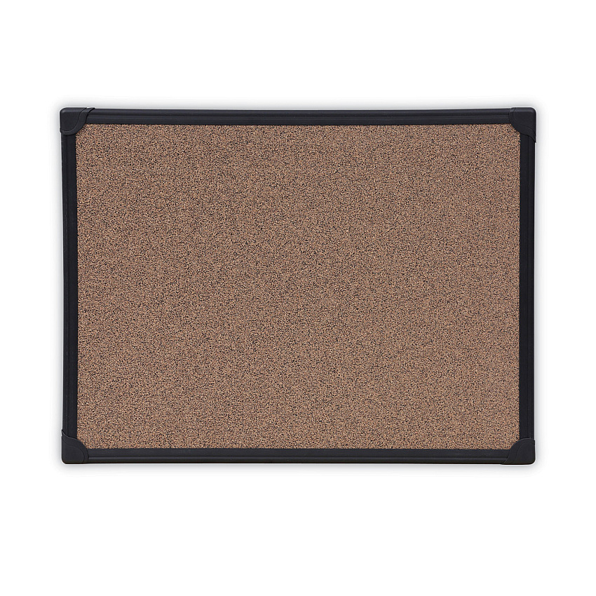 Universal Tech Cork Board, 24 x 18, Brown Surface, Black Aluminum Frame (UNV43021)
