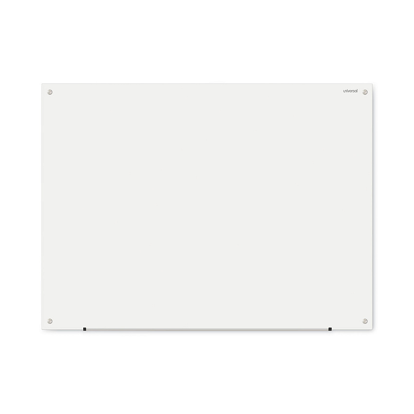 Universal Frameless Glass Marker Board, 48 x 36, White Surface (UNV43233)