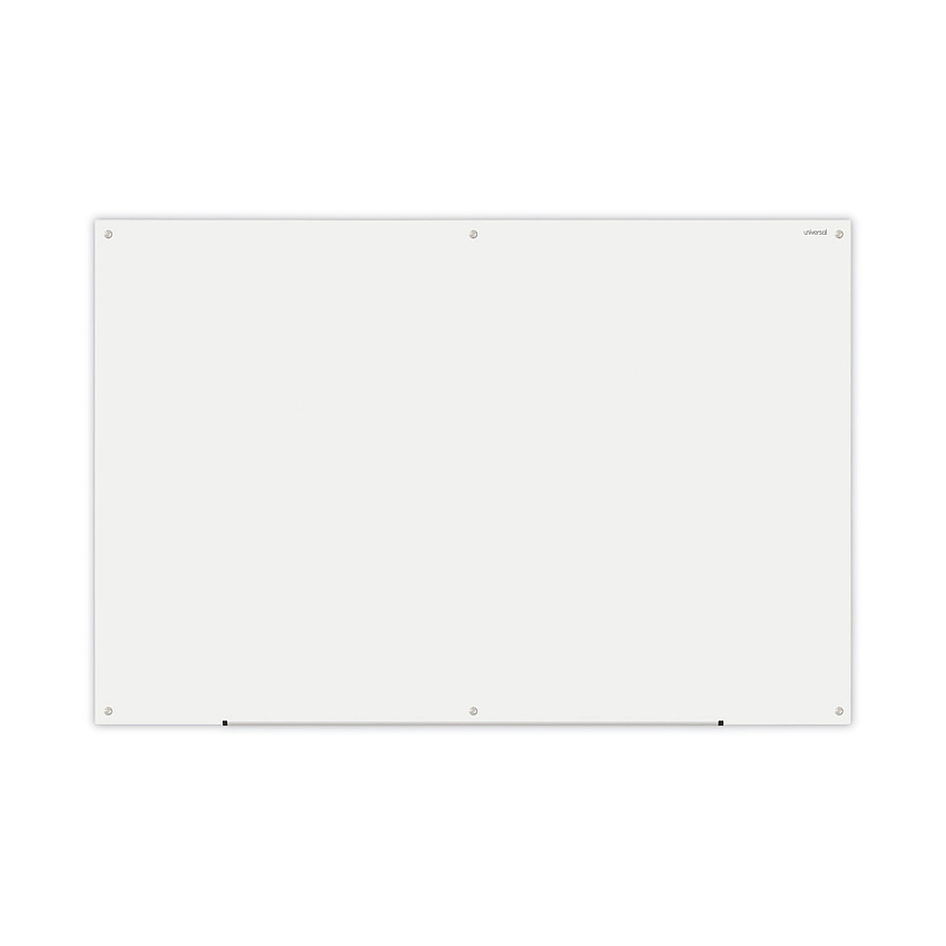 Universal Frameless Glass Marker Board, 72 x 48, White Surface (UNV43234)