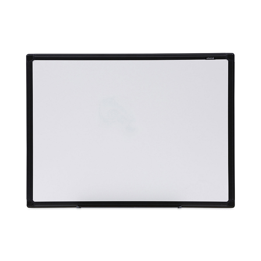 Universal Design Series Deluxe Dry Erase Board, 24 x 18, White Surface, Black Anodized Aluminum Frame (UNV43630)