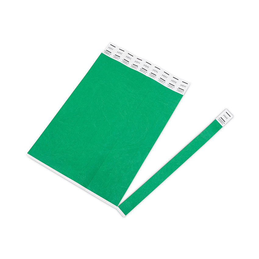 Advantus Crowd Management Wristbands, Sequentially Numbered, 9.75" x 0.75", Green, 500/Pack (75511)