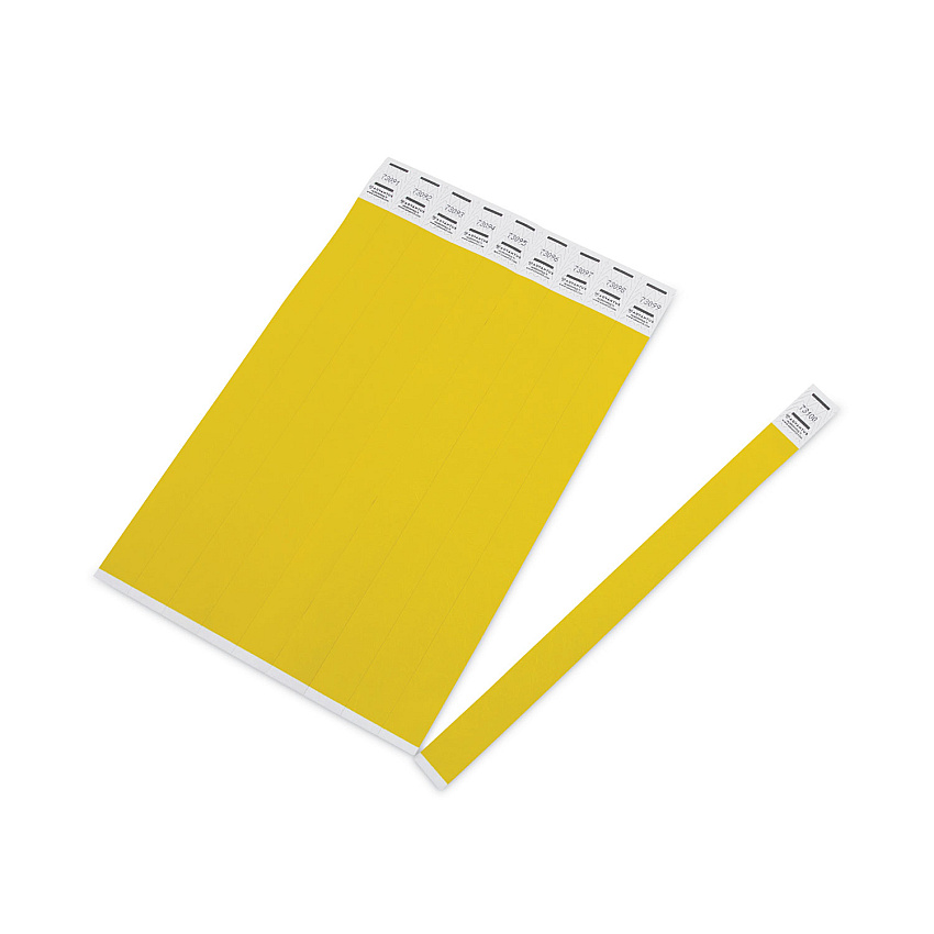 Advantus Crowd Management Wristbands, Sequentially Numbered, 9.75" x 0.75", Neon Yellow,500/Pack (91123)