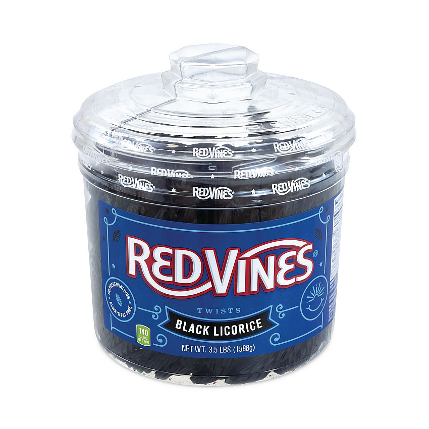 Red Vines Black Licorice Twists, 3.5 lb Jar (20904500)