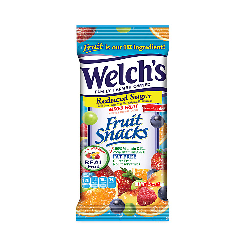 Welch's Reduced Sugar Mixed Fruit Snacks, 1.5 oz Pouches, 144/Carton (26700008)