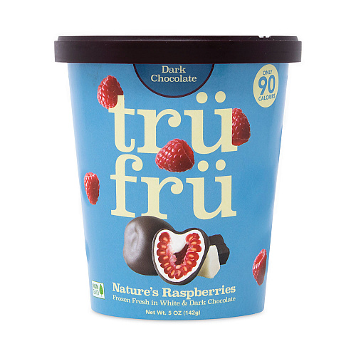 Tru Fru Nature's Hyper-Chilled Raspberries in White and Dark Chocolate, 5 oz Cup, 8/Carton (90300268)