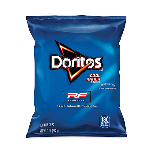 Doritos Reduced Fat Cool Ranch Tortilla Chips, 1 oz Bag, 72 Bags/Carton (29500056)