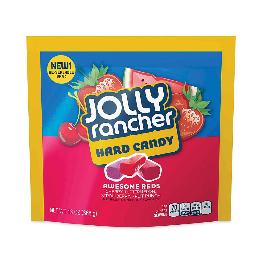 Jolly Rancher Awesome Reds Hard Candy Assortment, Assorted Flavors, 13 oz Pouches, 4/Carton (24600306)