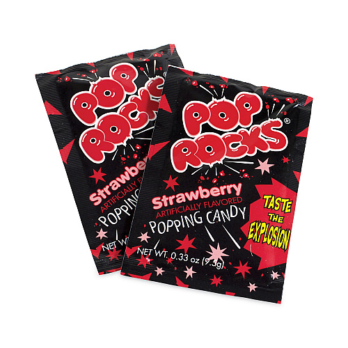POP ROCKS Sugar Candy,Strawberry, 0.33 oz Pouches, 24/Carton (20900231)