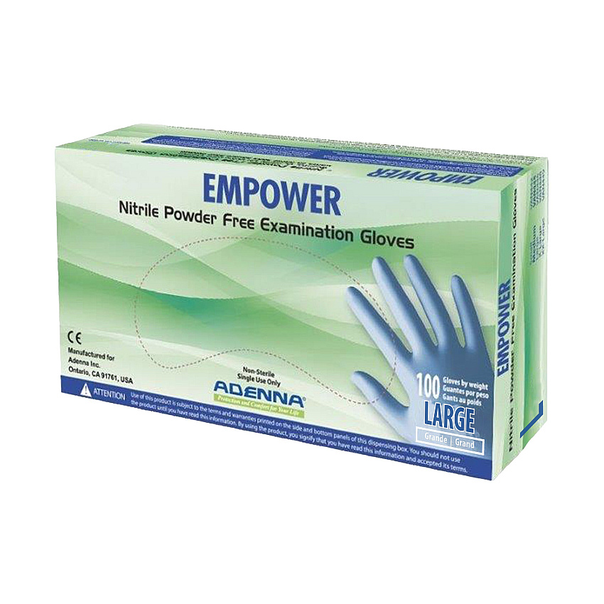 Empower Nitrile Powder Free 8 Mil Exam Gloves Blue Lrg, Case Of 1000 (EPW446)