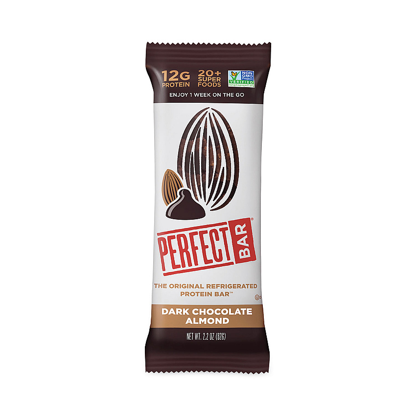 Perfect Bar Refrigerated Protein Bar, Dark Chocolate Almond, 2.2 oz Bar, 16/Carton (30700246)