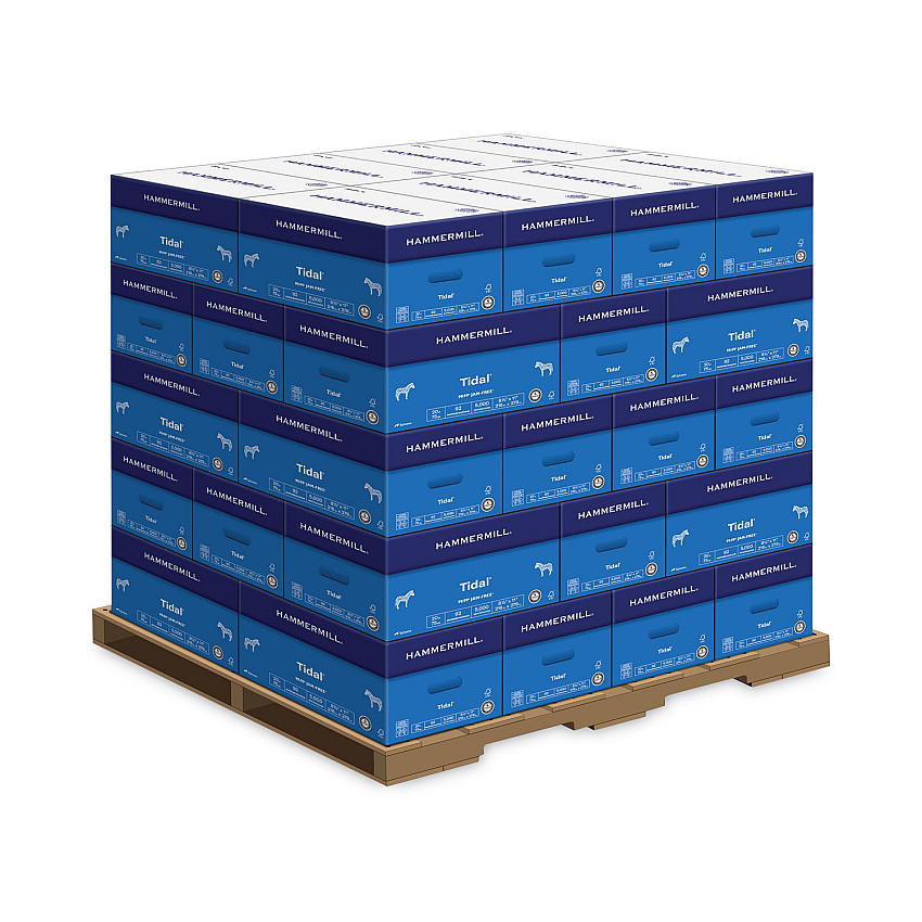Hammermill Tidal Print Paper, 92 Bright, 20 lb Bond Weight, 8.5 x 11, White, 500 Sheets/Ream, 10 Reams/Carton, 40 Cartons/Pallet (162008PLT)