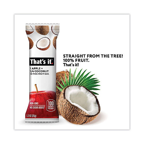 Thats it. Nutrition Bar, Gluten Free Apple and Coconut Fruit, 1.2 oz Bar, 12/Carton (30700256)