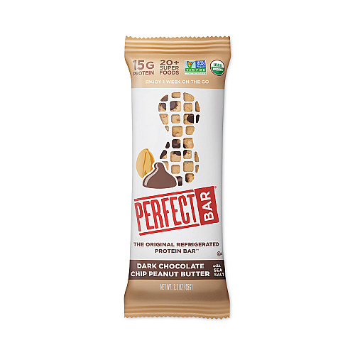 Perfect Bar Refrigerated Protein Bar, Dark Chocolate Peanut Butter with Sea Salt, 2.3 oz Bar, 16/Carton (30700247)