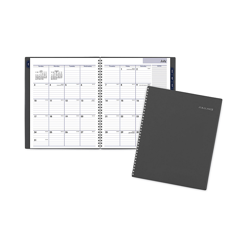 AT-A-GLANCE DayMinder Academic Monthly Desktop Planner, Twin-Wire Binding, 11 x 8.5, Charcoal Cover, 12-Month (July to June): 2025-2026 (AYC47045)