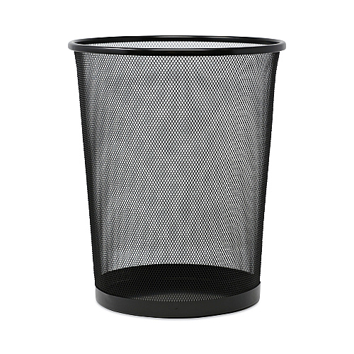 Universal Mesh Wastebasket, 18 qt, Steel Mesh, Black (UNV20008)