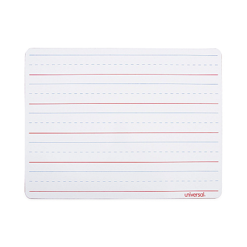 Universal Lap/Learning Dry-Erase Board, Penmanship Ruled, 11.75 x 8.75, White Surface, 6/Pack (UNV43911)