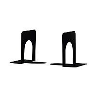 Universal Economy Bookends, Standard, 4.75 x 5.25 x 5, Heavy Gauge Steel, Black, 1 Pair (UNV54051)