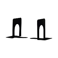 Universal Economy Bookends, Nonskid, 4.75 x 5.25 x 5, Heavy Gauge Steel, Black, 1 Pair (UNV54055)