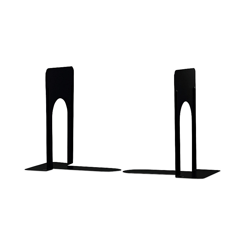 Universal Economy Bookends, Standard, 5.88 x 8.25 x 9, Heavy Gauge Steel, Black, 1 Pair (UNV54091)