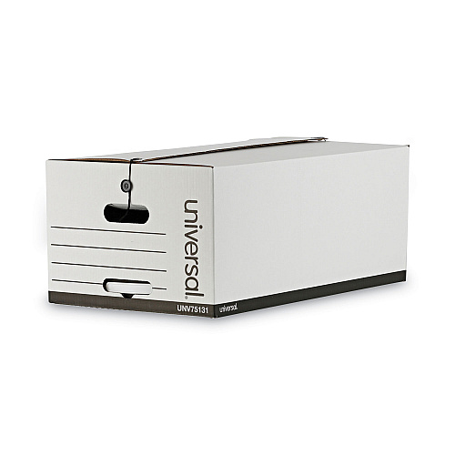 Universal Deluxe Quick Set-up String-and-Button Boxes, Legal Files, White, 12/Carton (UNV75131)