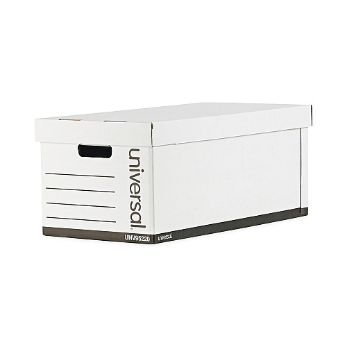 Universal Medium-Duty Easy Assembly Storage Box, Letter Files, White, 12/Carton (UNV95220)