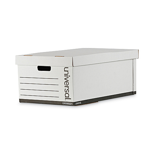 Universal Medium-Duty Easy Assembly Storage Box, Legal Files, White, 12/Carton (UNV95221)