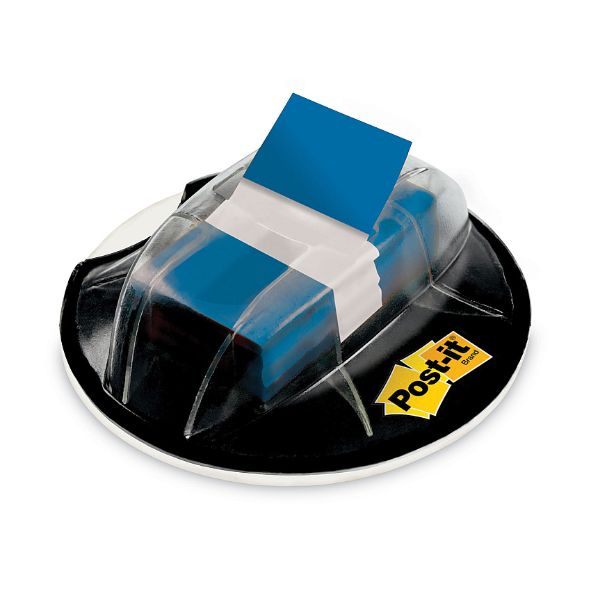 Post-it Page Flags in Desk Grip Dispenser, 1 x 1.75, Blue, 200/Dispenser (680HVBE)
