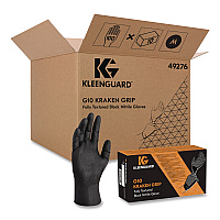 KleenGuard G10 Kraken Grip Nitrile Gloves, Small, 6 mil Thick, 9.5" Long, Black, 100/Box, 10 Boxes/Carton (49275)