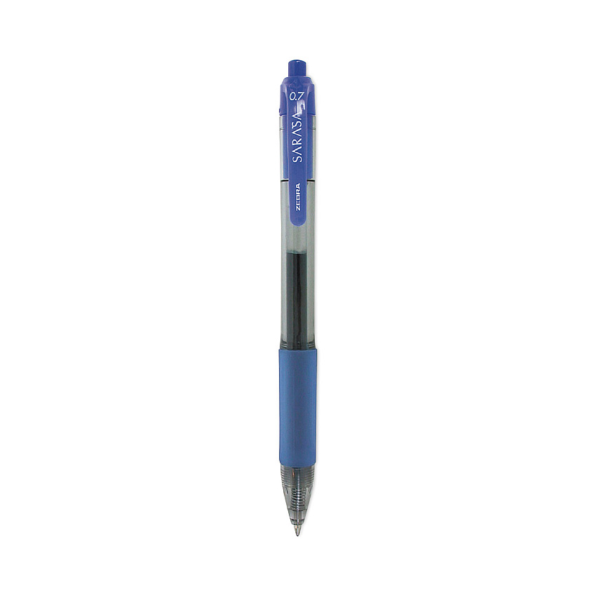 Zebra Sarasa Dry Gel X20 Gel Pen, Retractable, Medium 0.7 mm, Blue Ink, Clear/Blue Barrel, 36/Pack (46236)