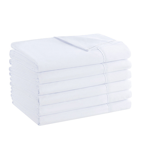 Host & Home Microfiber Flat Sheets King - White W/ Green Hem - Pack Of 6 (P-MFS-108110)