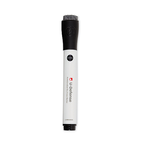 U Brands U-Defense Antimicrobial Dry-Erase Markers, Broad Chisel Tip, Black, 12/Pack (3284U0012)