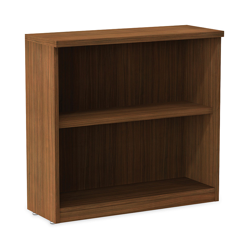 Alera Valencia Series Bookcase,Two-Shelf, 31.75w x 14d x 29.5h, Modern Walnut (ALEVA633032WA)