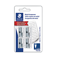 Staedtler Handheld Metal Pencil Sharpener, 1.13 x 0.63 x 0.5, Silver, 4/Pack (51010BK4)