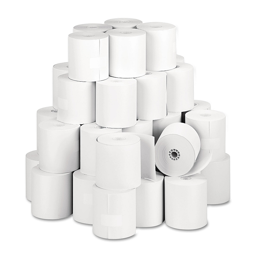 ICONEX Direct Thermal Printing Thermal Paper Rolls, 3.13" x 273 ft, White, 50/Carton (90781277)
