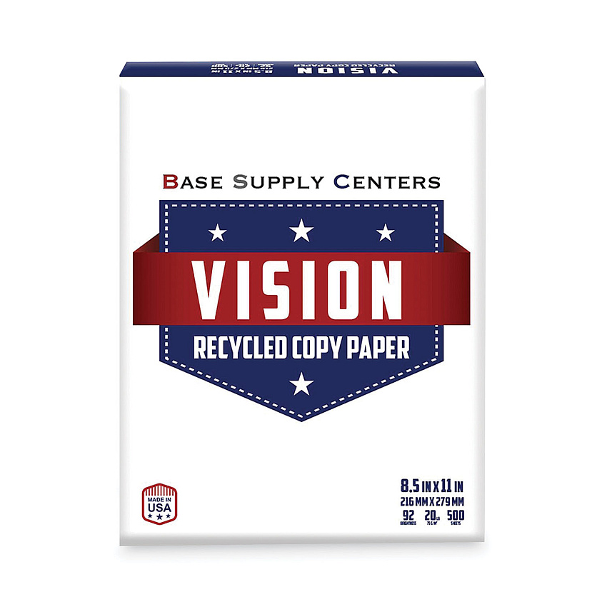 Recycled Copy Paper, 92 Bright, 20 Lb Bond Weight, 8.5 X 11, White, 500 Sheets/ream, 10 Reams/carton
