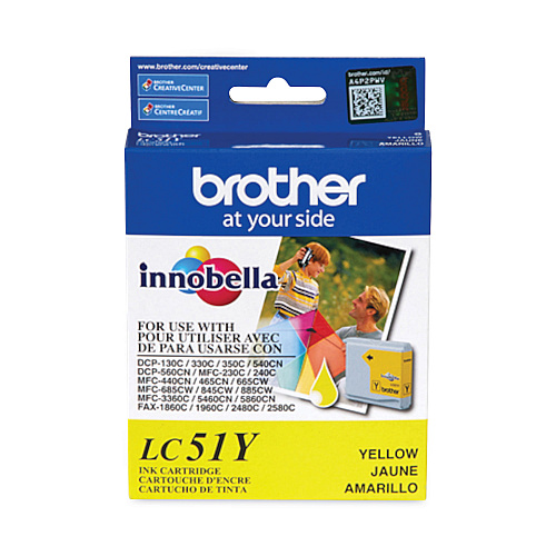 Brother LC51Y Innobella Ink, 400 Page-Yield, Yellow