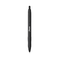 Sharpie S-Gel Premium Metal Barrel Gel Pen, Retractable, Medium 0.7 mm, Black Ink, Black Barrel, Dozen (2153580)