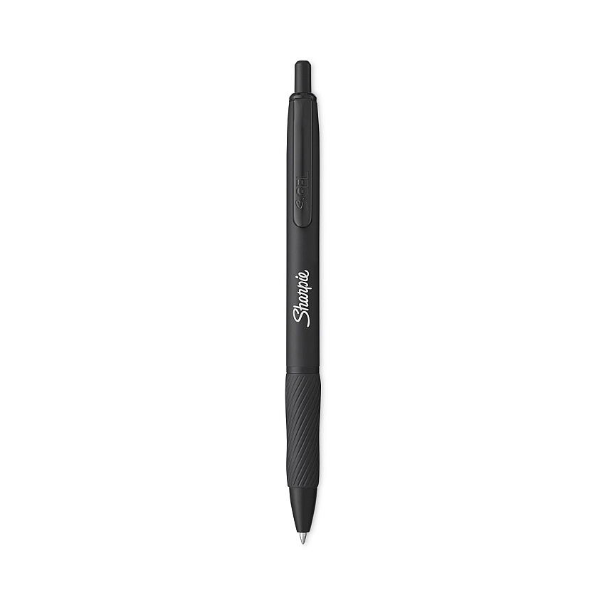 Sharpie S-Gel Premium Metal Barrel Gel Pen, Retractable, Medium 0.7 mm, Black Ink, Black Barrel, Dozen (2153580)