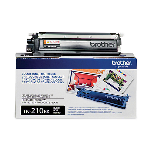 Brother TN210BK Toner, 2,200 Page-Yield, Black