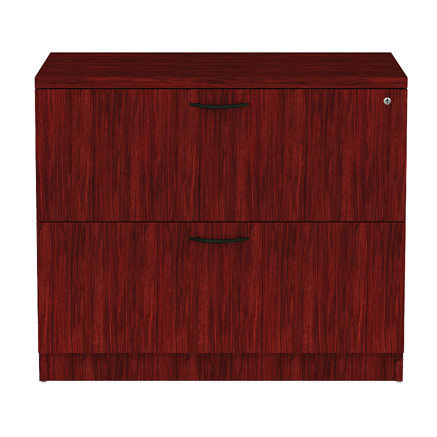 Alera Valencia Series Lateral File, 2 Legal/Letter-Size File Drawers, Mahogany, 34" x 22.75" x 29.5" (ALEVA513622MY)