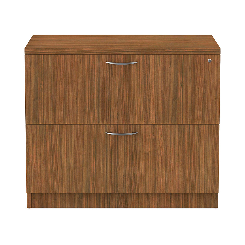 Alera Valencia Series Lateral File, 2 Legal/Letter-Size File Drawers, Modern Walnut, 34" x 22.75" x 29.5" (ALEVA513622WA)
