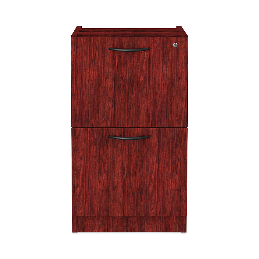 Alera Valencia Series Full Pedestal File, Left or Right, 2 Legal/Letter-Size File Drawers, Mahogany, 15.63" x 20.5" x 28.5" (ALEVA542822MY)