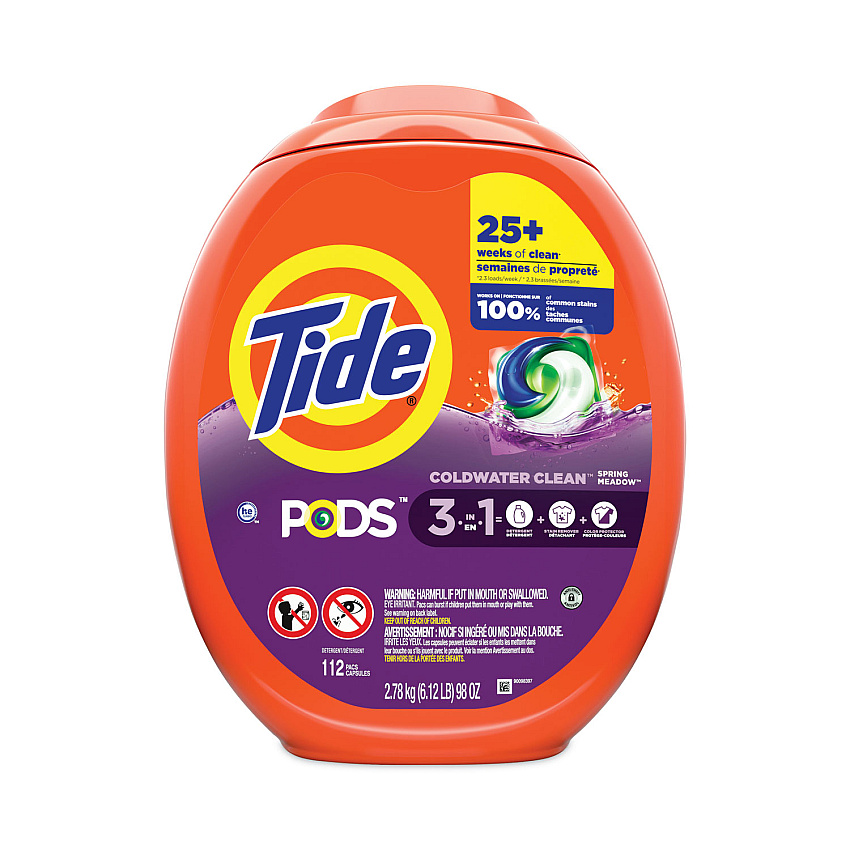 Tide&reg; Pods Laundry Detergent, Spring Meadow, 112 Pods, 4 Tubs (03250)
